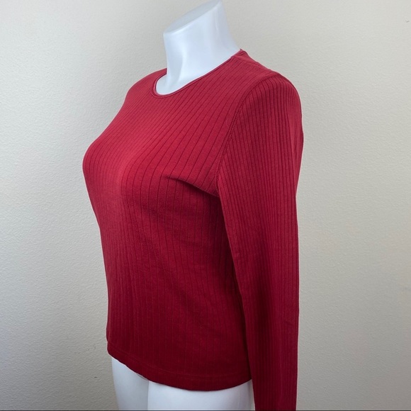 Sarah Bentley Vintage Red Sweater Soft Knit Top Lg - Picture 5 of 10